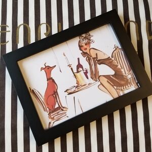 ❗Henri Bendel Izak Zenou Art on Black Wood Frame❗